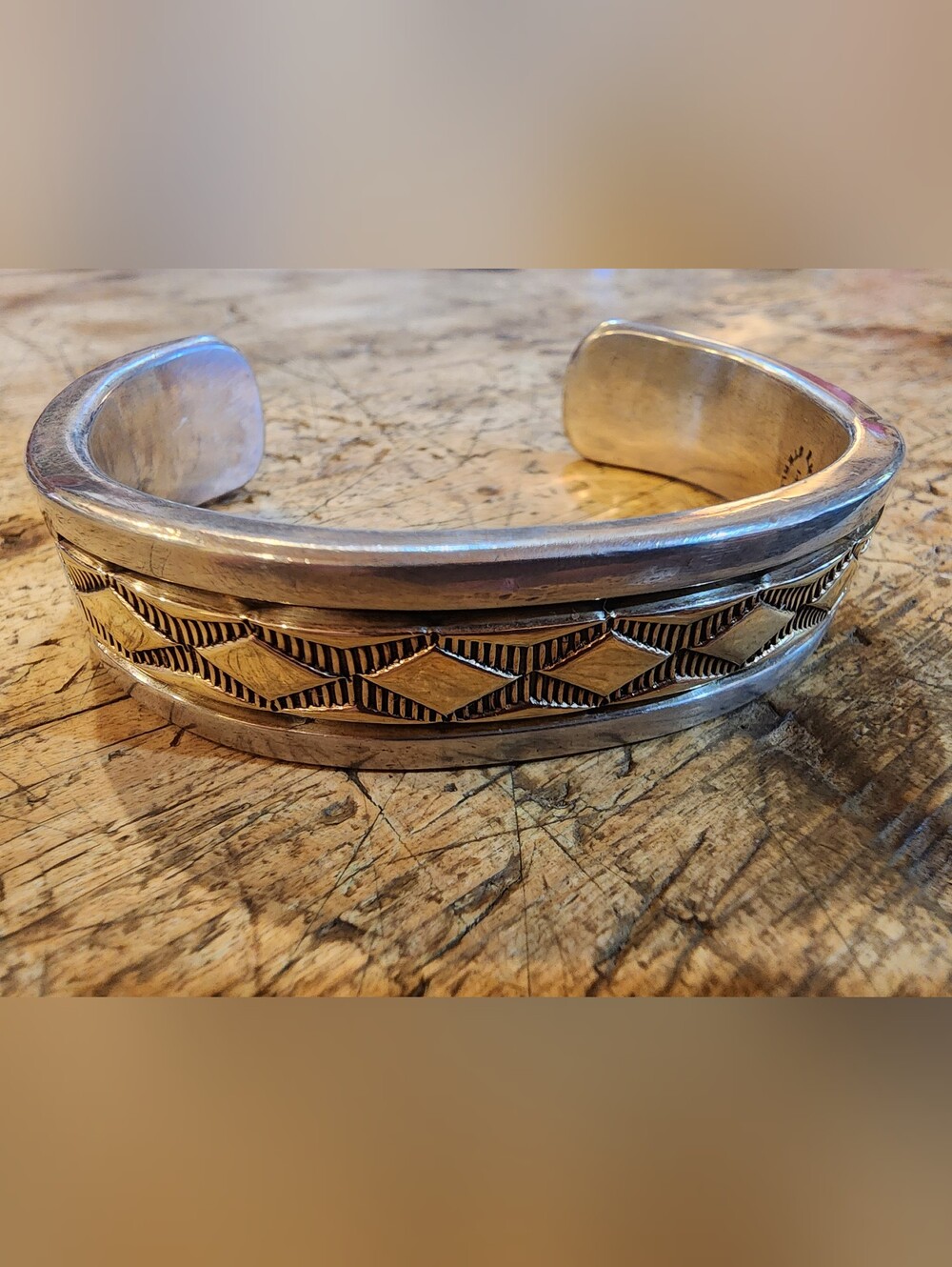 Vintage B. Morgan Navajo Sterling Silver Cuff Bracelet.